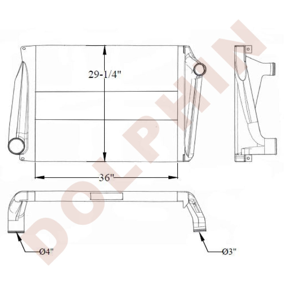 Peterbilt Charge Air Cooler - 320 Sanitation (1993-2006) 36 X 29-1/4 2-3/8 Charge Air Cooler