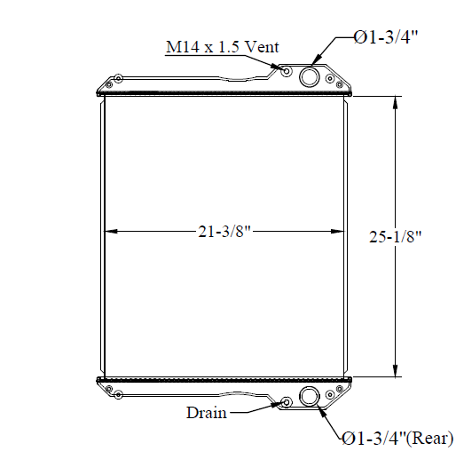 JCB RADIATOR - 25-1/8 x 21-3/8 x 4