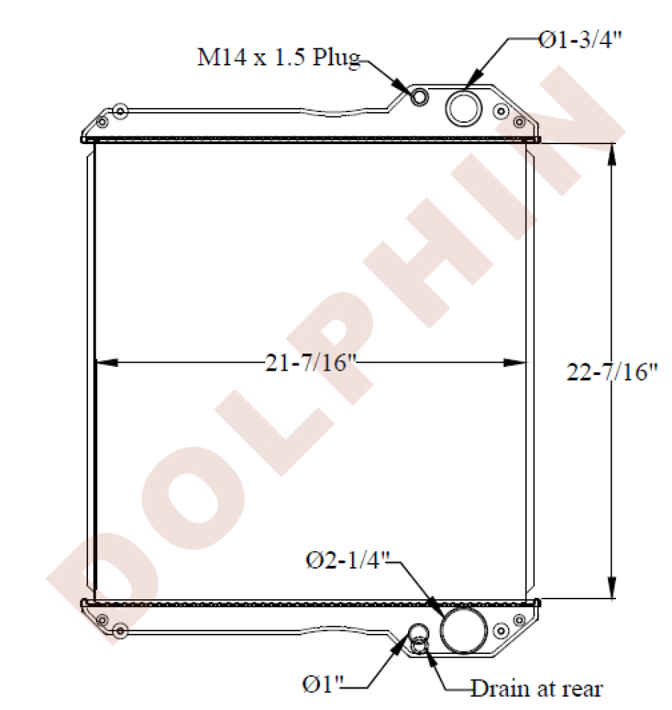 Jcb Radiator 22-7/16’ X 21-7/16’ 4’ Radiator