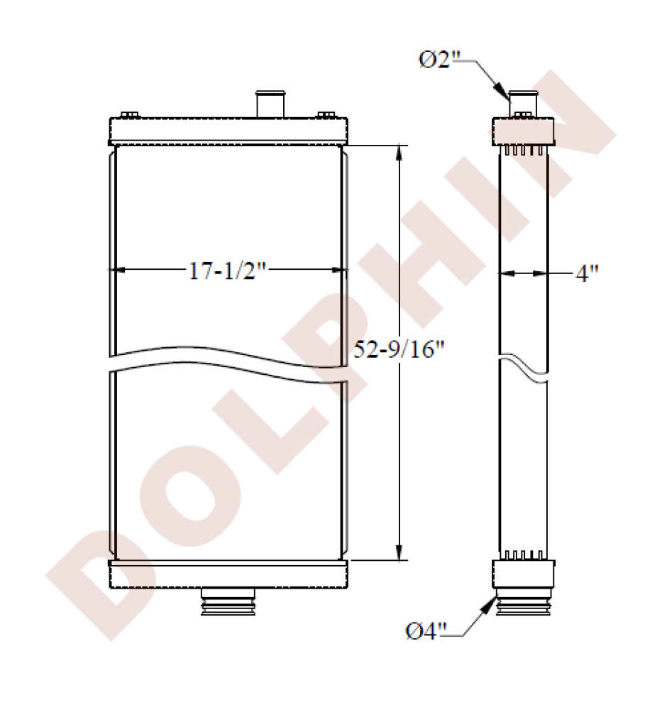 Komatsu Radiator - 52 - 9/16’ X 17 - 1/2’ 4’ Radiator