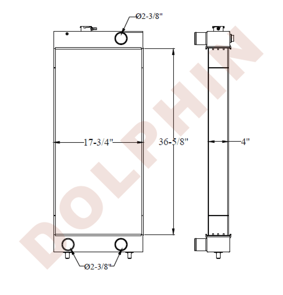 Komatsu Radiator - 36-5/8 X 17-3/4 4 Radiator
