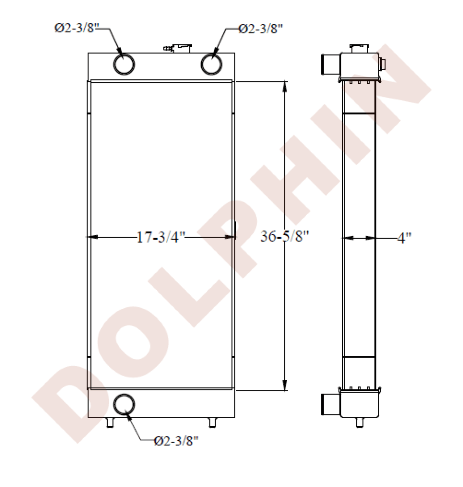 Komatsu Radiator - 36-5/8 X 17-3/4 4 Radiator