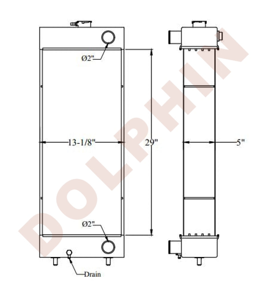 Komatsu Radiator - (Wheel Loader Wa200-6 Wa250-6 Wa200Pz-6 Wa250Pz-6) 29 X 13-1/8 5 Radiator