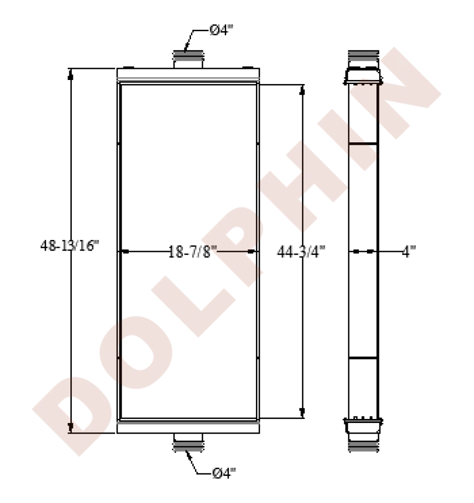 Komatsu Radiator - 44 3/4’ X 18 7/8’ 3 1/1’ Radiator
