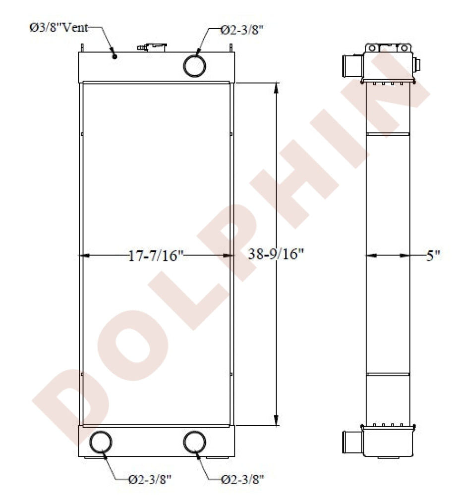 Komatsu Radiator - 38-9/16 X 17-7/16 5 Radiator