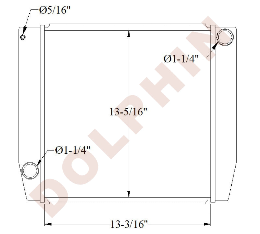 JCB Radiator - 8008 CTS - 13 3/16’’ x 13 5/16’’ x 1 1/4’’ Radiator