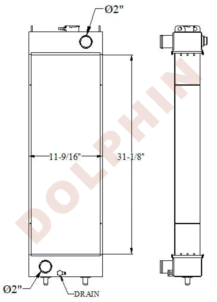 KOBELCO Radiator - EXCAVATOR SK130 - 31 1/8’’ x 11 9/16’’ x 3 1/1’’ Radiator