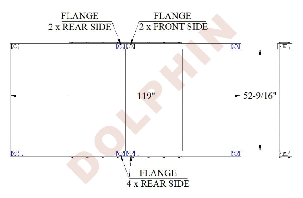 Oil Cooler - 52 9/16’’ x 119 x 5 1/2’’ Oil Cooler