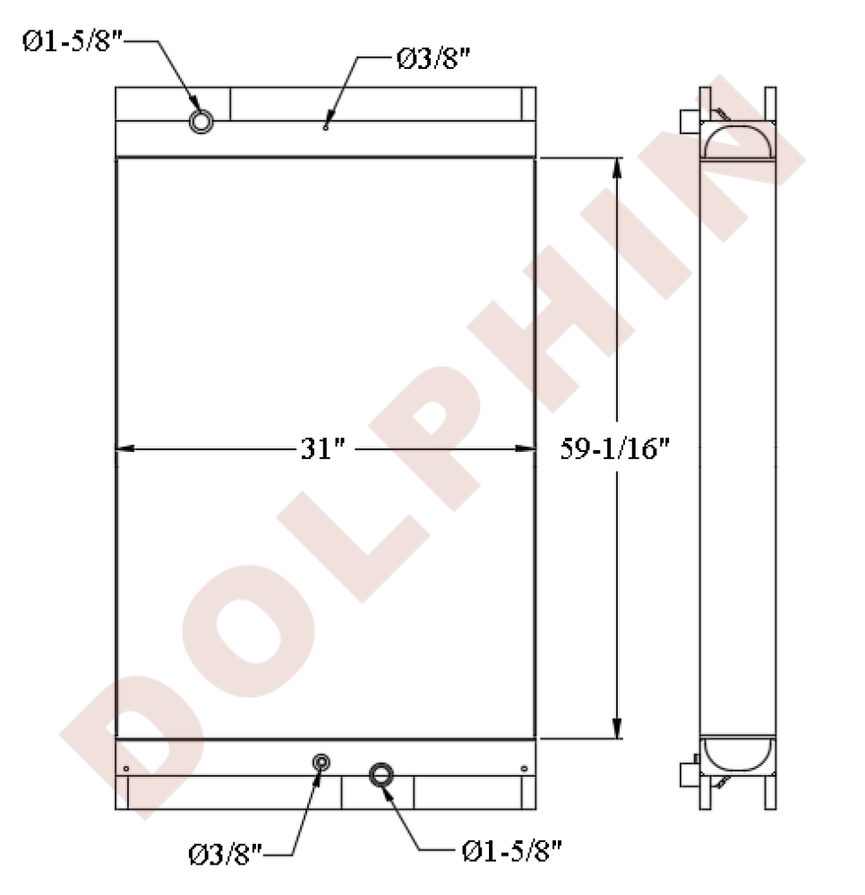 EPIROC Oil Cooler - PV-271 PV-275 - 59-1/16’’ x 31’’ x 5-1/2’’ - Oil Cooler