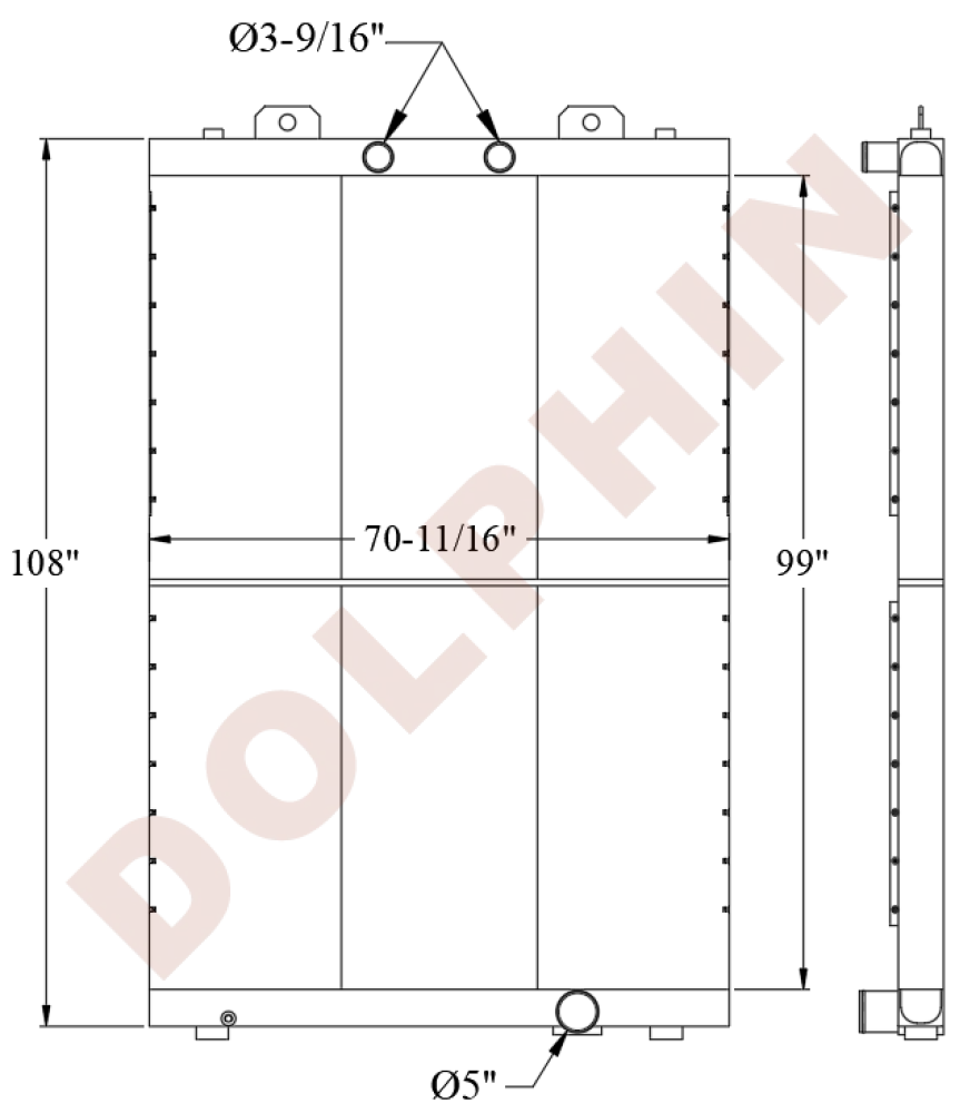CATERPILLAR Radiator - CAT 6060 - 99’’ x 70-11/16’’ x 5-1/2’’ - Radiator