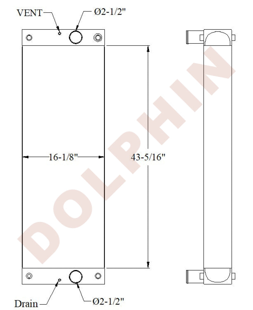 WATER COOLER - 43 5/16’’ x 16 1/8’’ x 5 1/2’’ Radiator