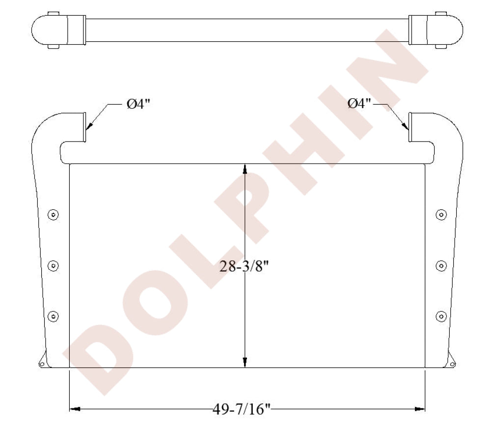 Charge Air Cooler - Hd785-7 Inter 49 7/16’’ X 28 3/8’’ 3 1/8’’ Charge Air Cooler