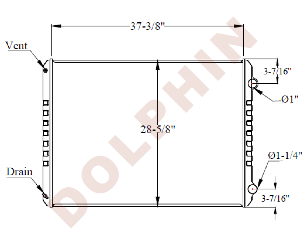 Ford Radiator - Ln/Ls/Lt 9000 (1988-1990) 37-3/8’ X 28-5/8’ 2-3/8’ Radiator