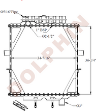 Peterbilt Radiator - 379 385 (1995 - 2007) 36 - 1/4 X 34 - 7/16 1 - 3/4’ Radiator