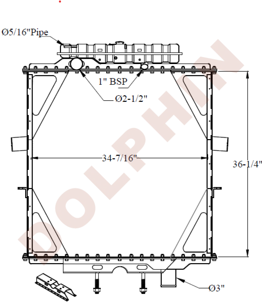Peterbilt Radiator - 379 385 (1995 - 2007) 36 - 1/4 X 34 - 7/16 1 - 3/4’ Radiator