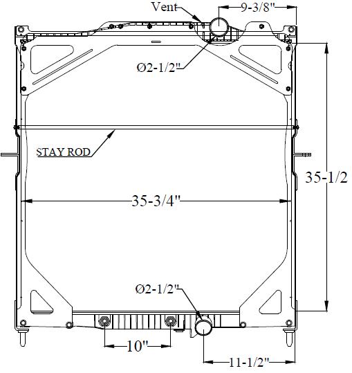 VOLVO RADIATOR (1987-2007) 35-1/2 x 35-3/4 x 2