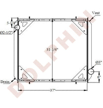 FREIGHTLINER RADIATOR - Columbia 112 (1990-2005) 37 x 31-5/16 x 2-1/2"