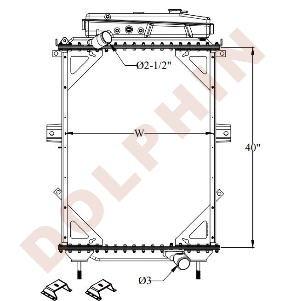 Kenworth Radiator - T300/T400/T600A/T800 T2000 W900 (1982-2010) 40 X 28-1/2X 2-1/2 Radiator