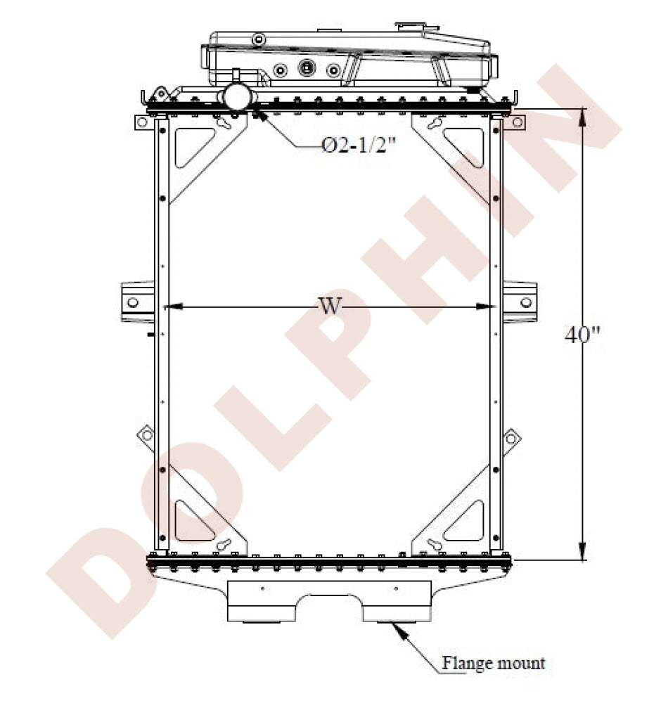 Kenworth Radiator - T400 T600A T800 W900 (1984-2007) 40 X 28-1/2 2-1/2 Radiator