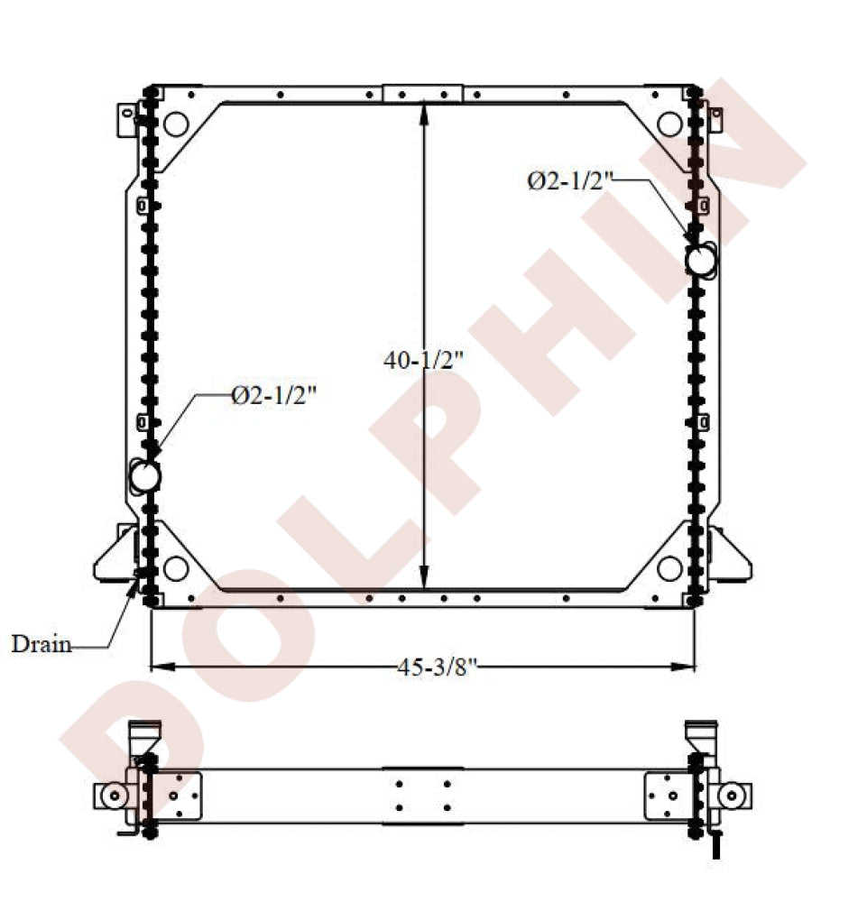 Prevost Bus Radiator45-3/8 X 40-1/2 2-3/8 Radiator