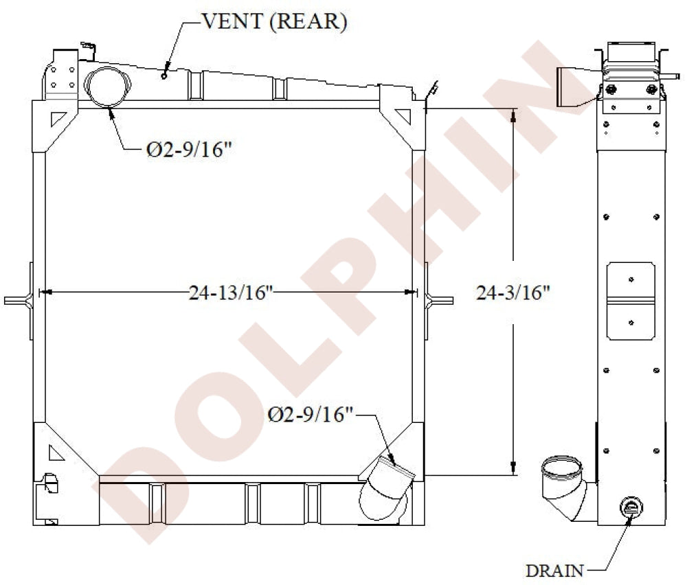 MERCEDES Radiator - NG80-CYPRUS - 24 3/16’’ x 24 13/16’’ x 3 5/8’’ Radiator