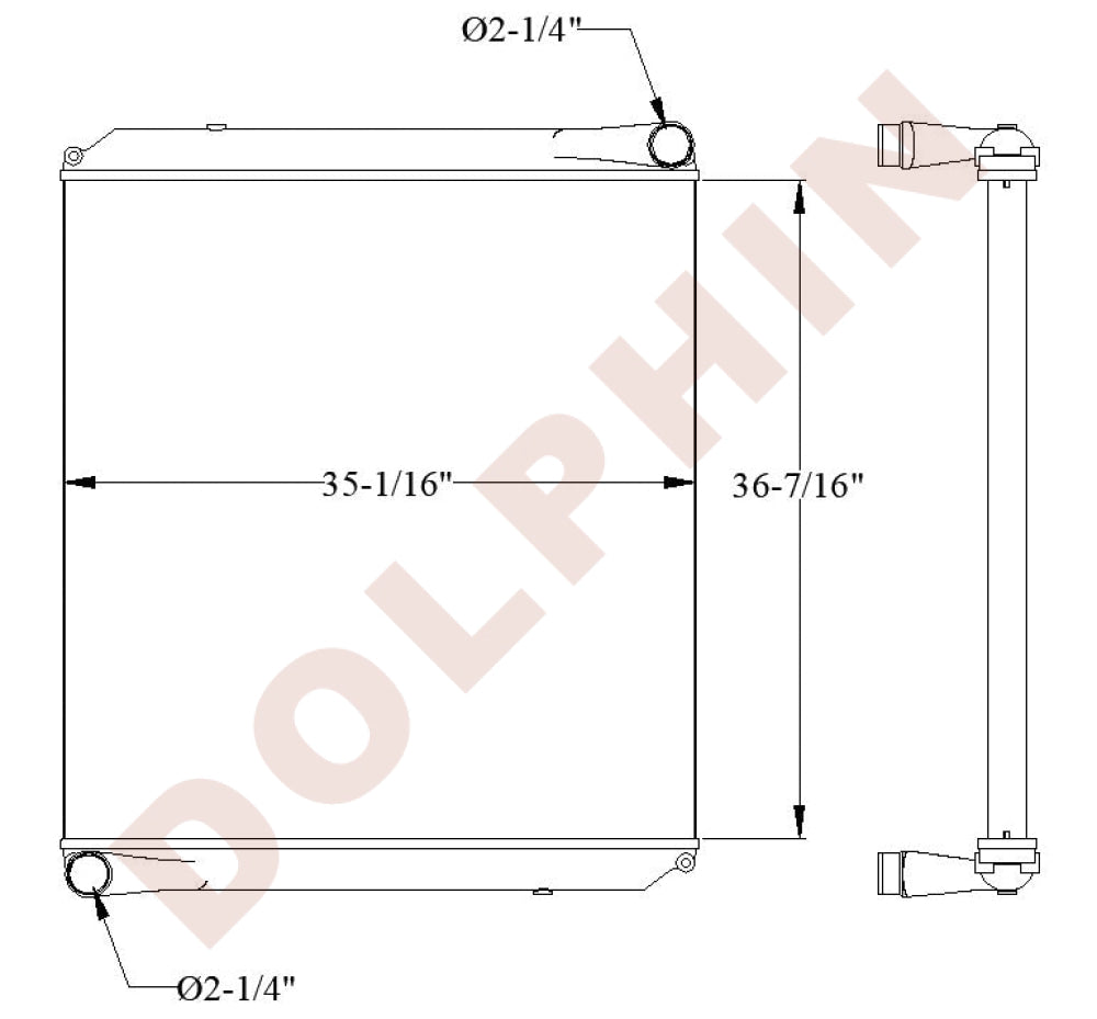 Autocar Radiator - B49Wx 2010 & Newer Acx Models 36 7/16’’ X 35 1/16’’ 2 1/8’’