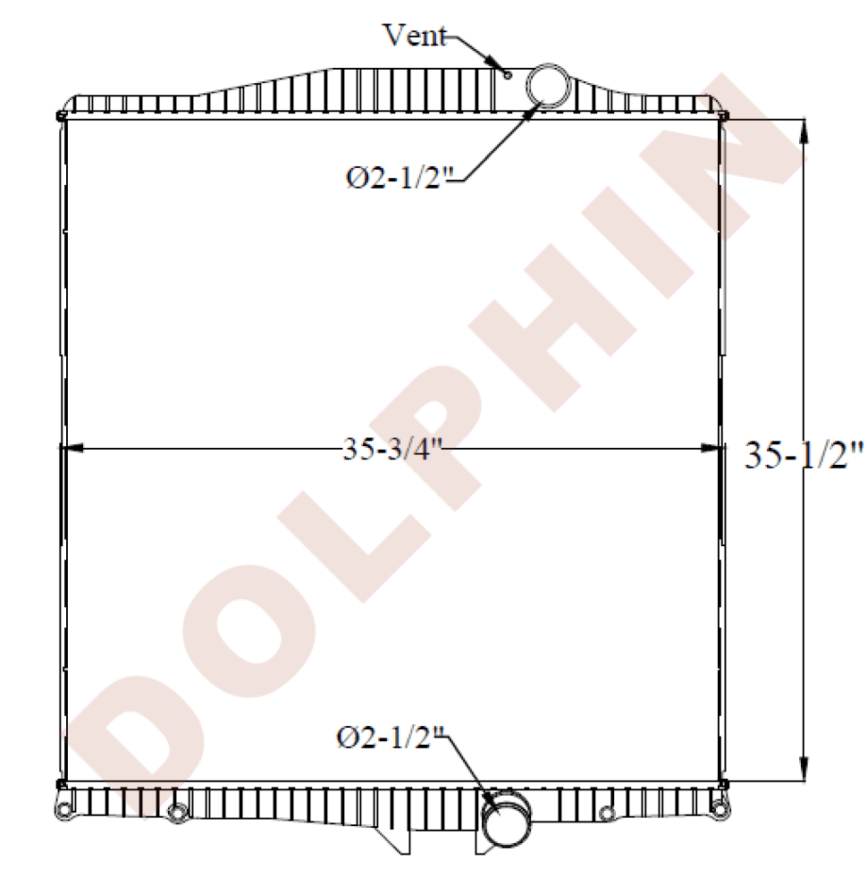 Volvo Radiator (2002) 35-1/2 X 35-3/4 1-7/8 Radiator