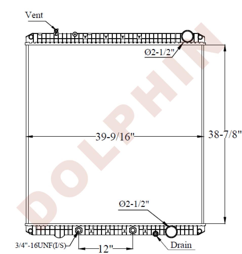 Freightliner Radiator - Cascadia Classic / Xl Fld M2-112 (2011-2014) 38-7/8 X 39-9/16 2-1/8 Radiator