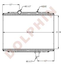 Peterbilt Radiator - T170/ T270 (2011 - 2014) 25 - 5/8’ X 39 - 11/16’ 2 - 1/8’ Radiator