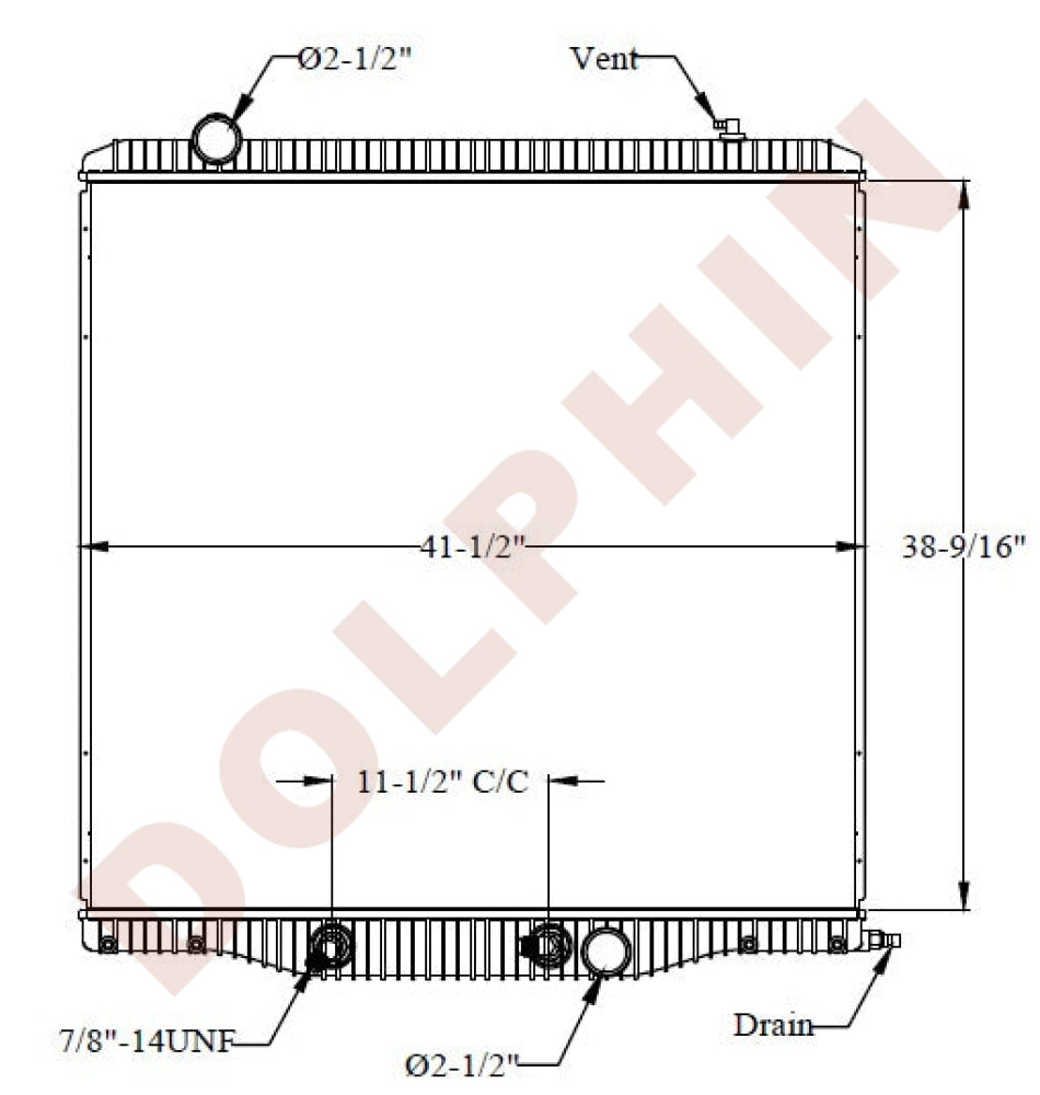 International Radiator Intl / Navistar Paystar 5900 & Prostar With Mf15L Engine 38-9/16 X 41-1/2