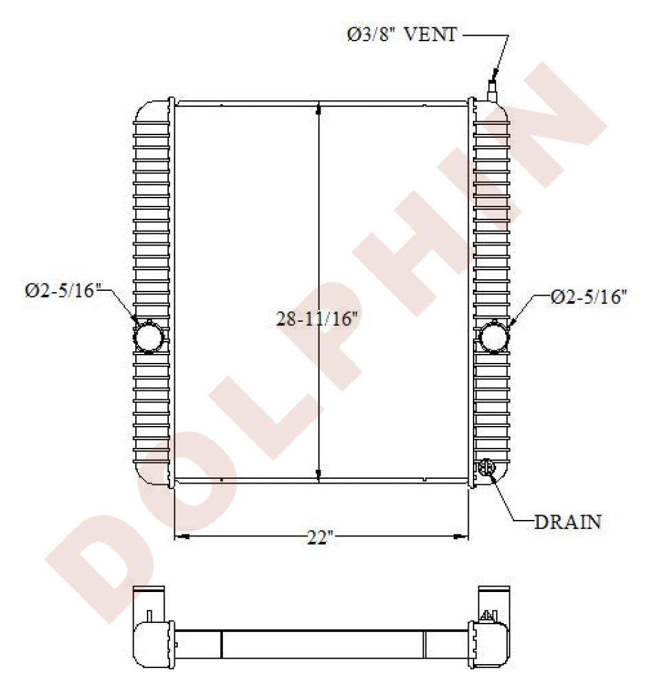 INTERNATIONAL Radiator - NAVISTAR 3800 4100 4200 4300 4400 8500 (2005-2007) 22 x 28 11/16’’ x 2 1/8’’ Radiator