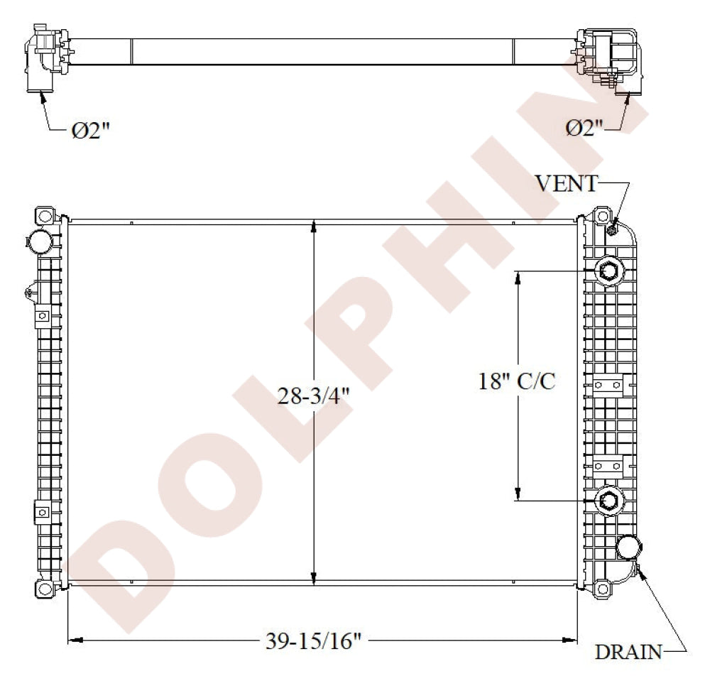 FREIGHTLINER Radiator - Newer 108SD (2019-) 39 15/16’’ x 28 11/16’’ x 2 1/8’’ - Radiator