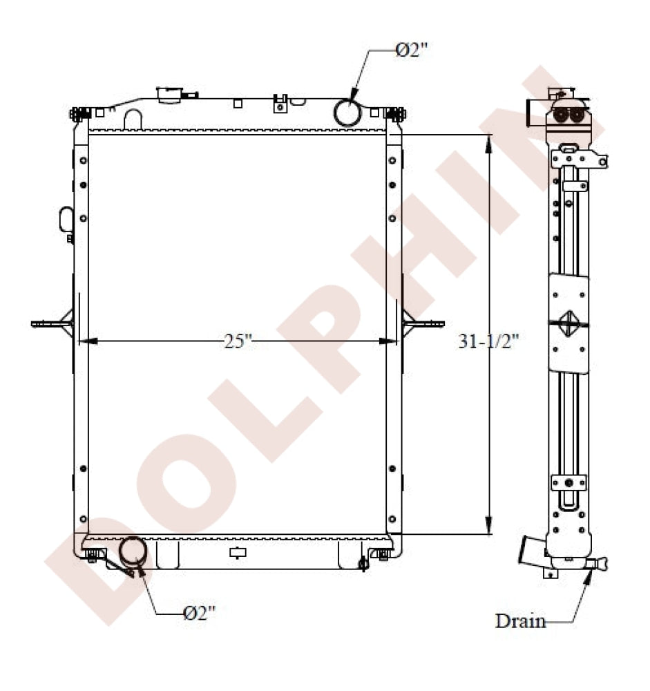 Isuzu Radiator - Forward Fvr34 31-1/2 X 25 1-7/8 Radiator
