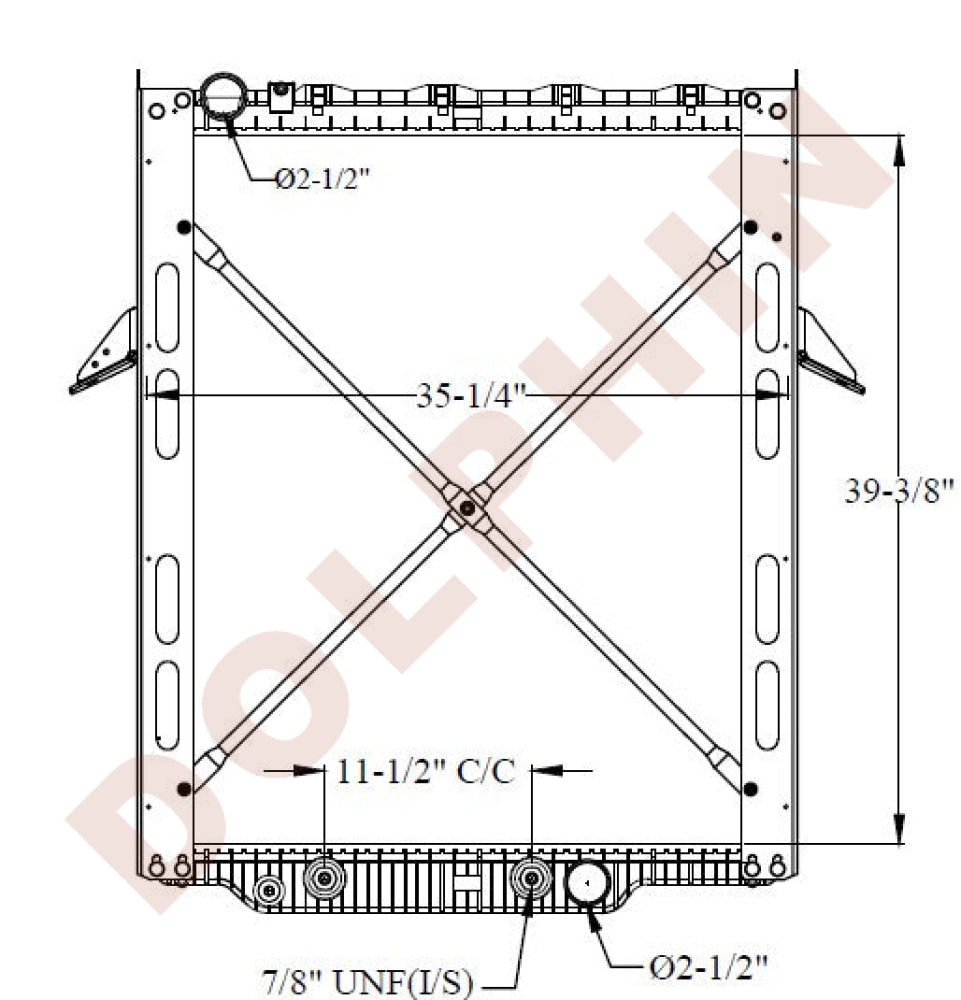 Mack Radiator - Chu Chn Series & Gu Granite Volvo Vhd (2008-2015) 39-3/8 X 35-1/4 2-1/8 Radiator