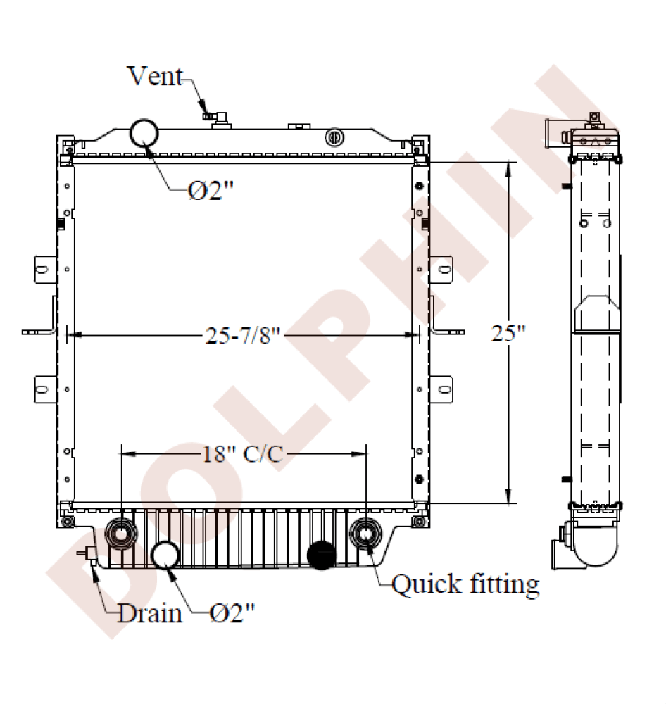 Freightliner Radiator - Cv Vision (2010-2017) 25 X 25-7/8 2-1/8 Radiator