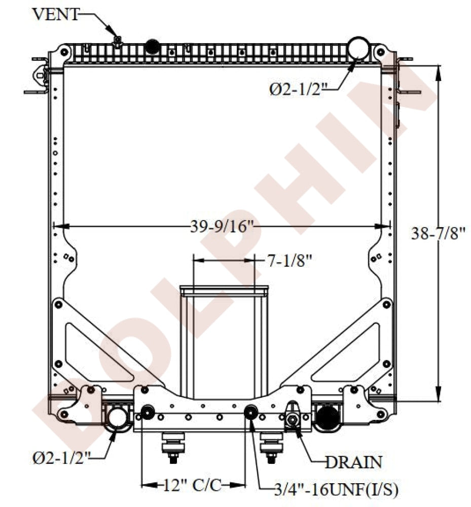 Freightliner Radiator M2 (With Pto) Columbia (2008-) 38-7/8 X 39-9/16 2-1/8 Radiator