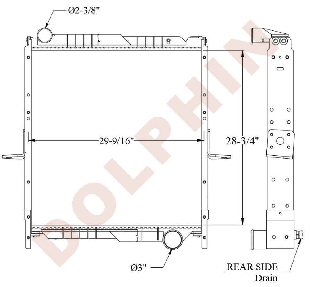Nissan Radiator - Ud 27 9/16’’ X 3/16’’ 2 1/8’’
