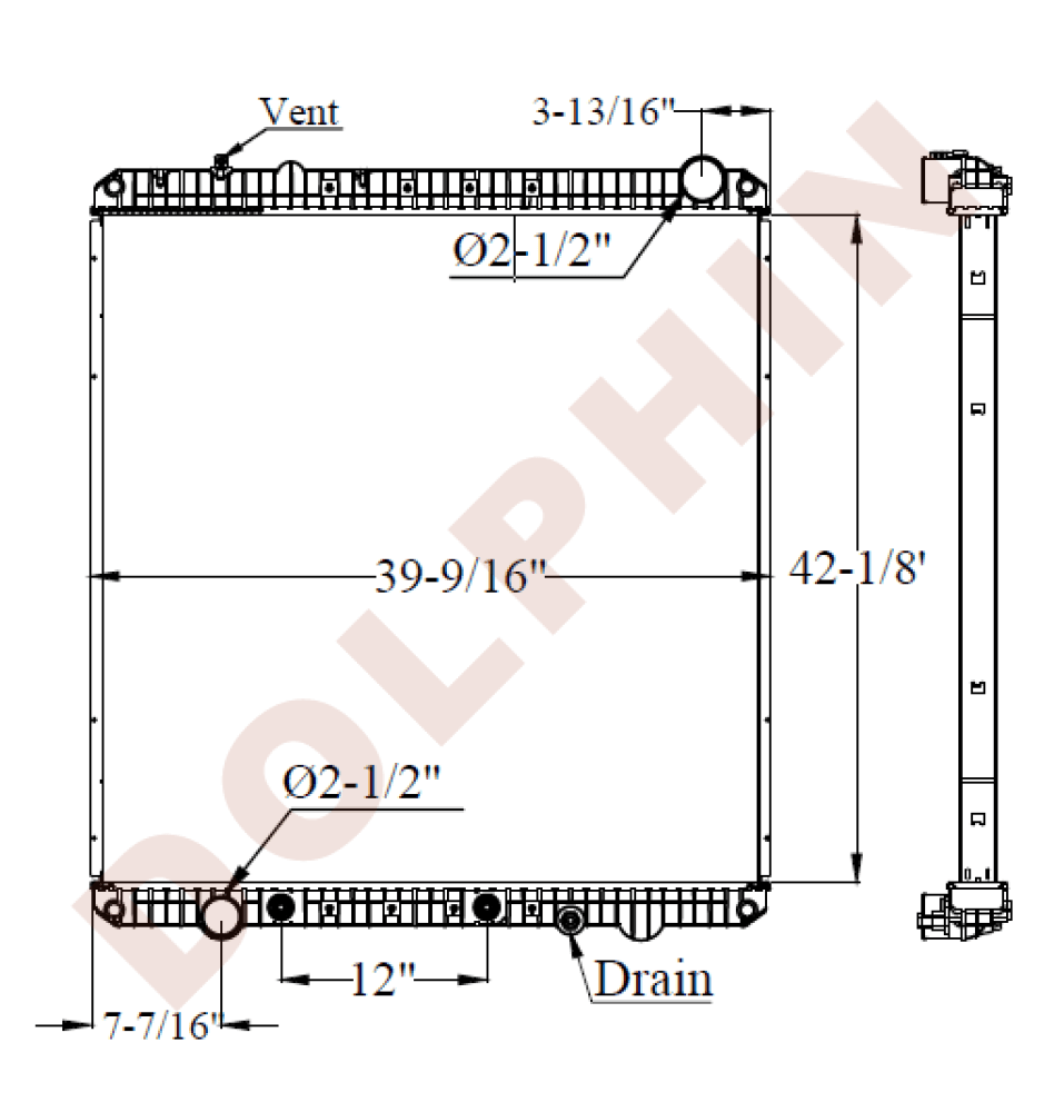 Freightliner Radiator - Cascadia113 / 125 Century Class & Columbia112 120 (2008-2014) 42-1/8 X