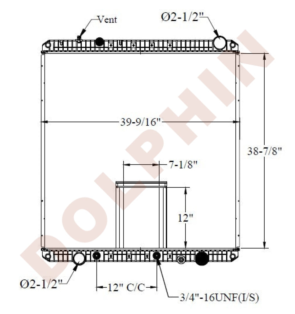 Freightliner Radiator Columbia M2 (With Pto) (2008-) 38-7/8 X 39-9/16 2-1/8 Radiator