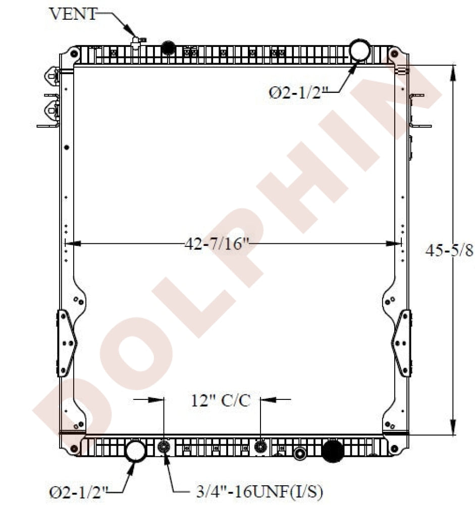 Freightliner Radiator - W125 Coronado (2010-) 45-5/8 X 42-7/16 2-1/8 Radiator