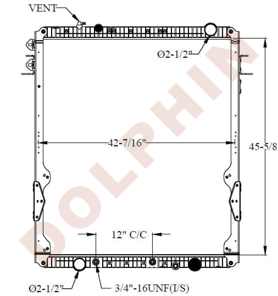 Freightliner Radiator - W125 Coronado (2010-) 45-5/8 X 42-7/16 2-1/8 Radiator