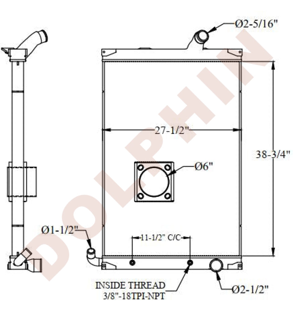 Mack Radiator - Mru Series (2010-2007) 38-3/4 X 27-1/2 2-1/8 Radiator