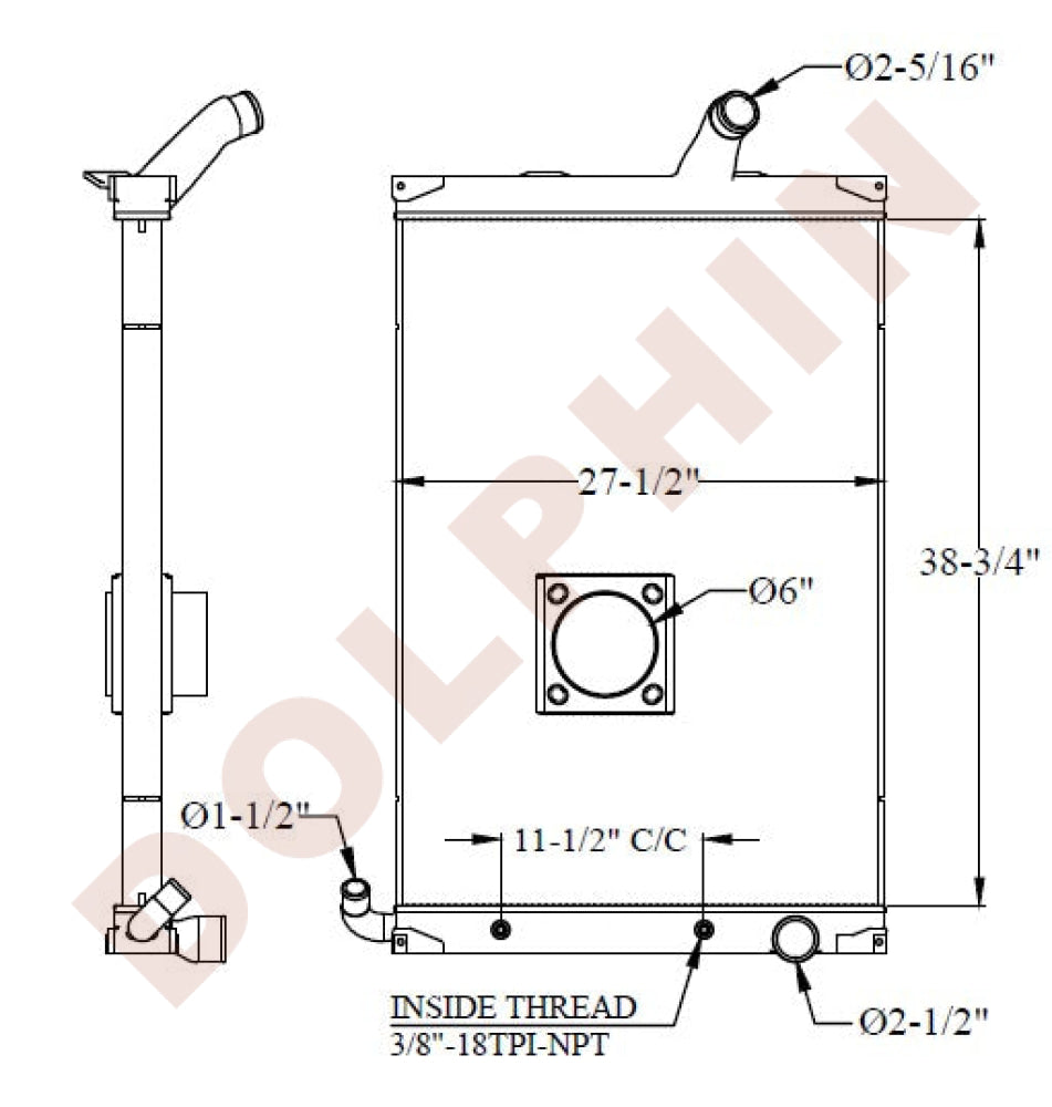 Mack Radiator - Leu Series (2010-2007) 38-3/4 X 27-1/2 2-1/8 Radiator