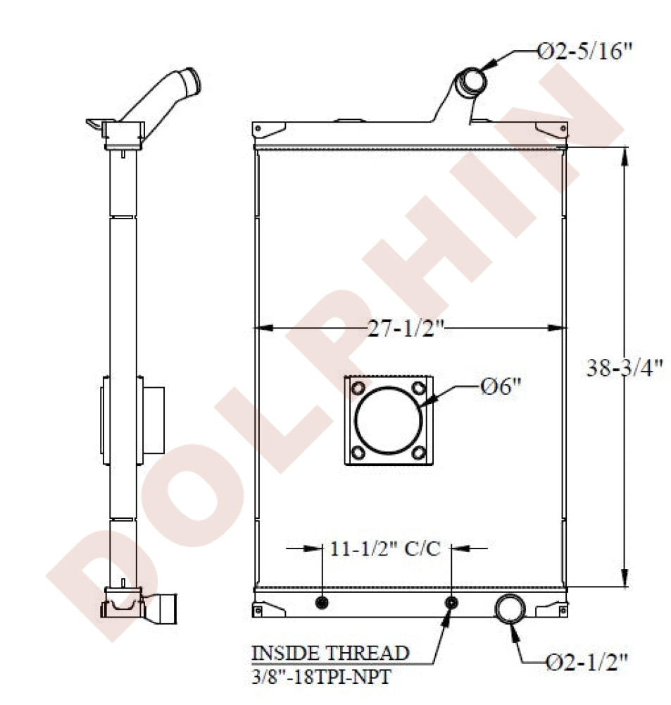 Mack Radiator - Leu Sanitation (2007-2010) 38-3/4 X 27-1/2 2-1/8 Radiator