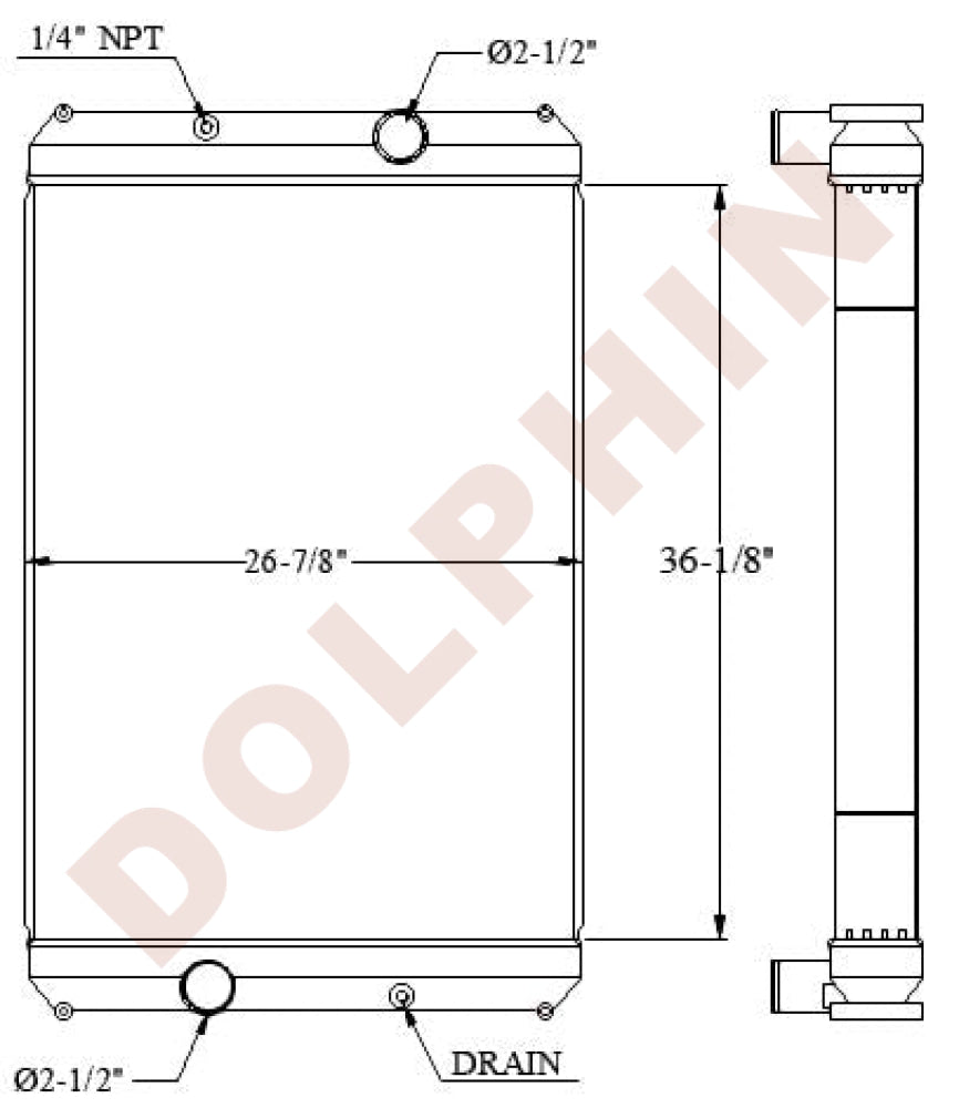 Prevost Bus Radiator - X3-45 36 1/8’’ X 26 7/8’’ 3 1/1’’ Radiator