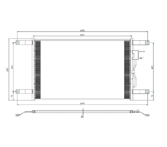 FREIGHTLINER CONDENSER (2001-2007) BUSINESS CLASS M2, 106, 112, 33-5/8'' x 20'' x 5/8''
