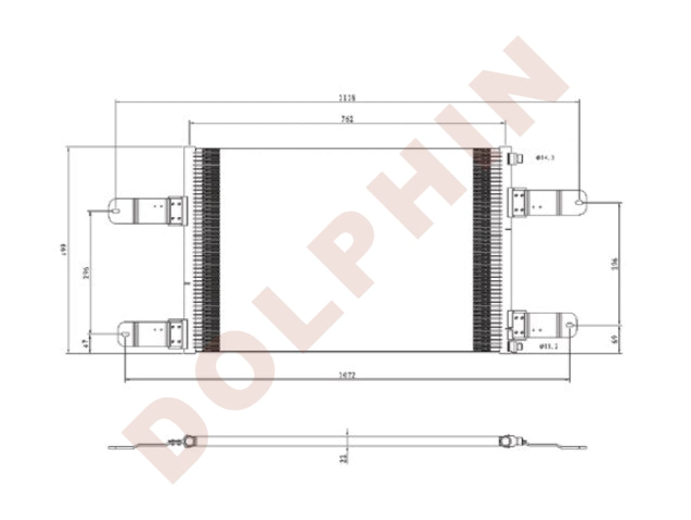 Mack Condenser Ch Series 29 X 19-5/8 7/8 Condenser