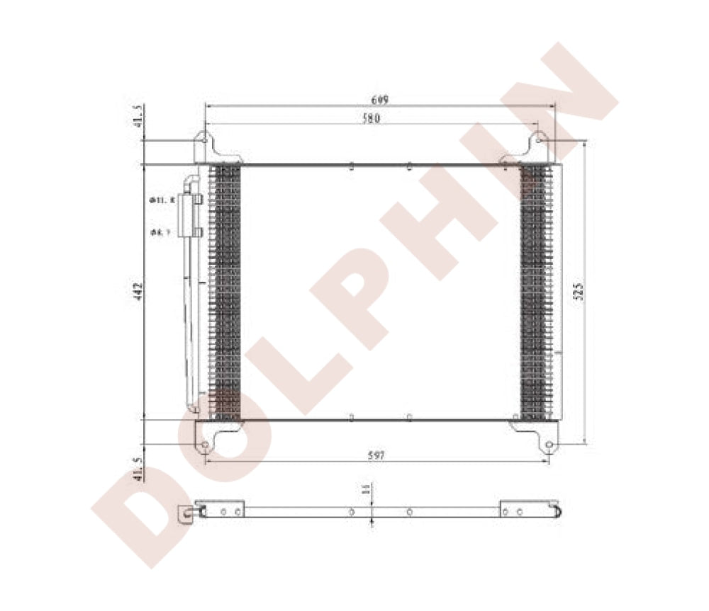 Freightliner Condenser (1998-2013) M2 Business Class Columbia Fl Fld Series Century 24 X 17 3/4
