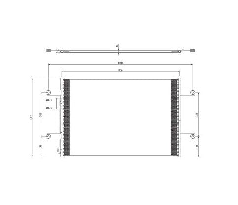 FREIGHTLINER CONDENSER, (2010-2011) CASCADIA, 34-1/2'' x 22-3/8'' x 5/8''