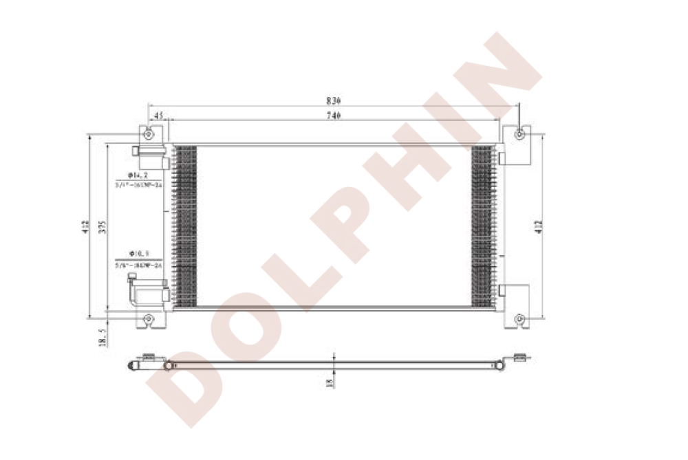 Peterbilt Condenser (1995-2003) 330 31-1/4’’ X 15’’ 3/4’’ Condenser